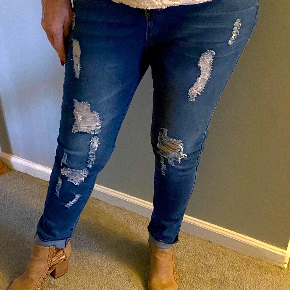 Stretch jeans worn look